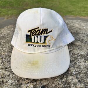 Vintage Ducks Unlimited Team DU Cap Hat Snapback Hunting Boars Head Mesh Rope